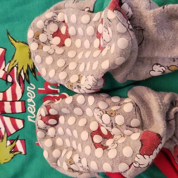 "NICE never Naughty" snap up Grinch sleeper/footie - Picture 6 of 6